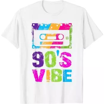 Атмосфера 90-х Винтаж Музыка 90-х Костюмированная вечеринка 90-х Футболки с графикой Футболки в стиле девяностых Уличная одежда Винтажные футболки Майки S бежевый