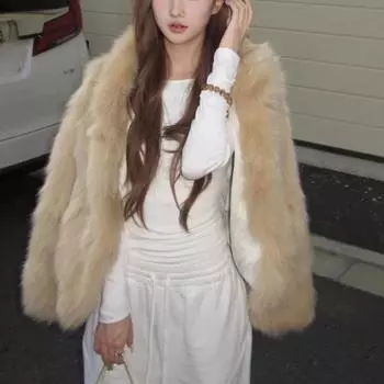 Атмосфера молодая шуба из меха женская осенне-зимняя ретро-шуба из искусственного меха S
