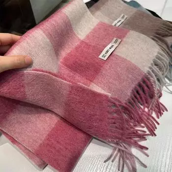 Атмосфера Студенческая осень/зима новый теплый толстый шарф женский повседневный универсальный красочный сетчатый шарф 185*32cm розовый