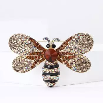 Атмосферная роскошная брошь в виде пчелы из сплава со стразами в стиле ретро, универсальная мужская и женская брошь для костюма, кардигана, корсажа, ювелирного украшения