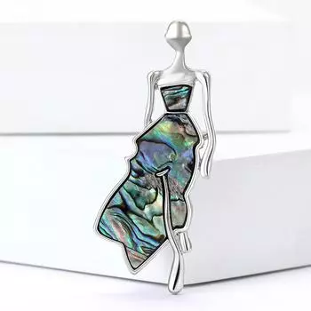 Атмосферная сплавная юбка-ракушка для девочки-девушки, брошь, персонализированная модная женская куртка, корсаж, ювелирное украшение, булавка