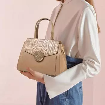 Атмосферная женская сумка из натуральной кожи, летняя сумка-тоут большой вместимости для мам, модная сумка через плечо для поездок на работу хаки