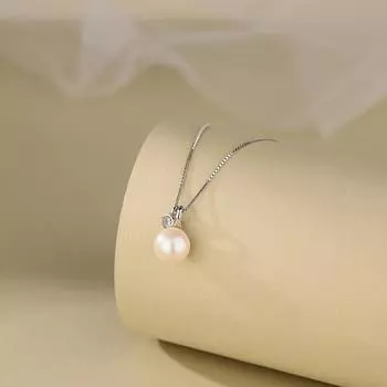 Атмосферное ожерелье из жемчуга и циркония, простое и универсальное для повседневного использования, цепочка для воротника на весну/лето