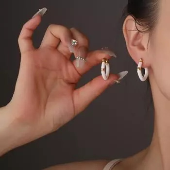 Атмосферные серьги премиум-класса Maillard Vintage Port Elegant Commuter Versatile Oil Drop Ear Buckles