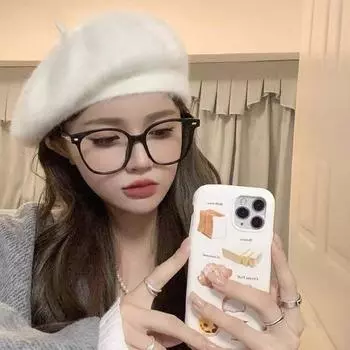 Атмосферный белый берет из меха кролика для девочки на осень и зиму, мягкий восковой, приятный для кожи, шляпа художника, корейская женская главная роль, голый, однотонный M56-58cm