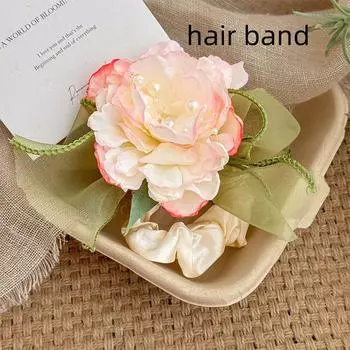 Atmosphere, Peony Flowers, Hair Hoop, Grab Clip, Female Back of Head, Shark Clip, Tie Hair, Rubber Band Headpiece