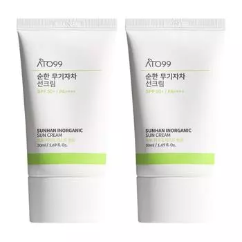 Ato99 Мягкий неорганический тонизирующий солнцезащитный крем Jacha для мужчин и женщин SPF50+ PA++++ 50 мл, 2 шт.
