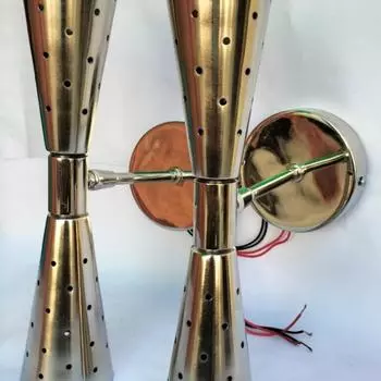 Атомный настенный светильник в стиле 50-х 60-х годов, современный, середины века, с двумя конусами в форме галстука-бабочки