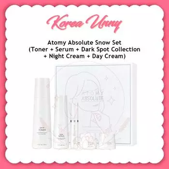 Atomy Absolute Snow Collection / Тонер-сыворотка DayCream NightCream SunCream Маска-корректор темных пятен