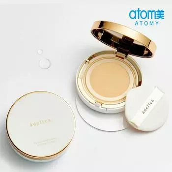 Atomy Adelica The New Gold Collagen Ampoule Cushion 3 цвета, Нет. 03 Кремово-бежевый (1 основной товар + 1 пополнение), 1 комплект