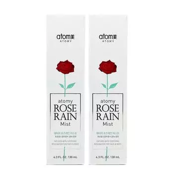 Atomy Rose Rain Mist 130 млX2 (предоставляются портативные влажные салфетки), 130мл, 2 шт.