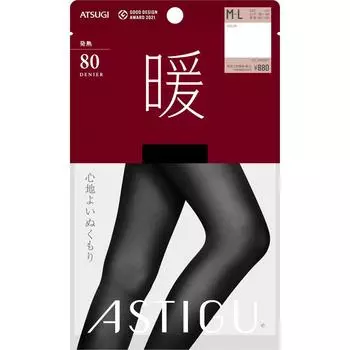 ATSUGI Astig Warm] 80D M-L Stockings Plain Stockings Stockings Material] Nylon, polyurethane Stockings Plain Stockings
