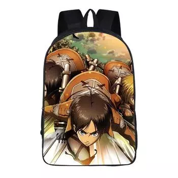 Attack Anime On Titan Zipper Backpack Student Schoolbag Travel Rucksack Bag Book #18