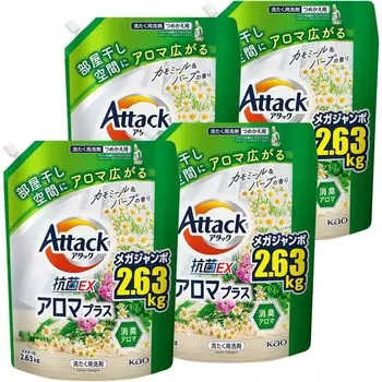 Attack Antibacterial EX Aroma Plus Refill 2630g x 4 pieces [Case sales] зелёный