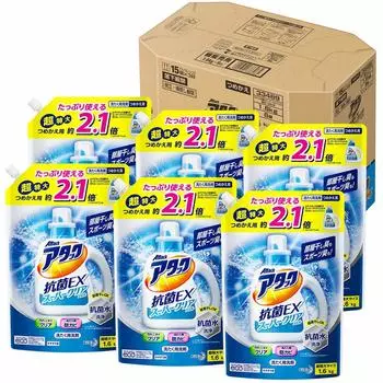 Attack Antibacterial EX Super Clear Gel Стиральный порошок Жидкий Сменный блок Большая емкость x 6 шт. [Коробка продаж] 1,6 кг