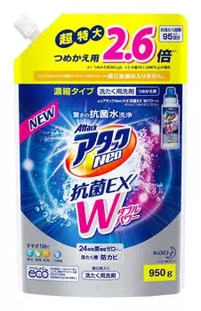 Attack Neo Antibacterial EX W Power Laundry Detergent Concentrated Liquid Refill 950g [Large Capacity]