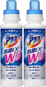 Attack Neo Antibacterial EX W Power Laundry Detergent 400g Set of 2