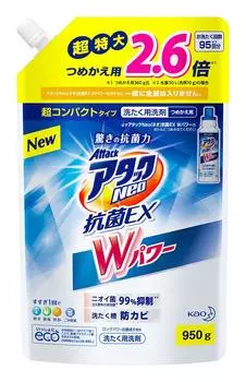 Attack Neo Antibacterial EX W Power Laundry Detergent Concentrated Liquid Refill 950g [Large Capacity] (2.6x)