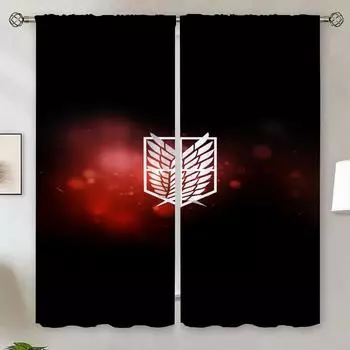Attack on Titan Pink Curtains for Living Room Chiffon Curtain Tiebacks Blind Modern Home Decoration Blackout Curtain 100% Shades W50xH70cmx2pcs-CL