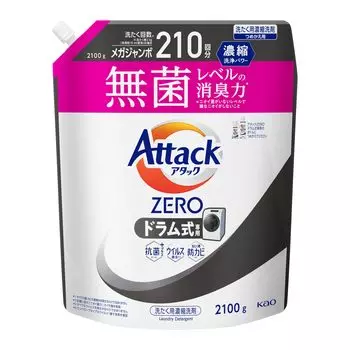 Attack ZERO Лучшая очищающая способность в истории Attack Стерильный уровень дезодорирующей способности Только барабанного типа Заправка 2100 г жидкости.