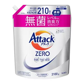 Attack ZERO Лучшая очищающая способность в истории Attack Стерильный уровень дезодорирующей способности Сменный блок 2100 г жидкости.