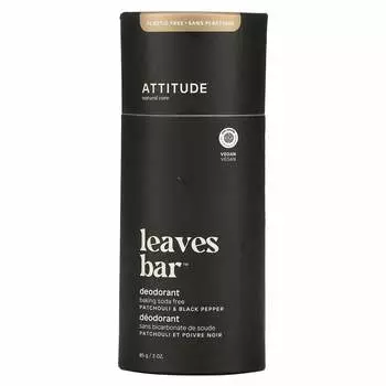 ATTITUDE, Дезодорант-мыло Leaves, пачули и черный перец, 85 г (3 унции)