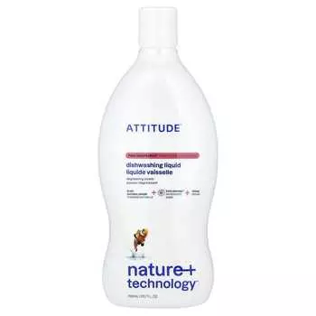 ATTITUDE Nature + Technology™, Жидкое средство для мытья посуды, Розовый грейпфрут, 700 мл (23,7 жидких унций)