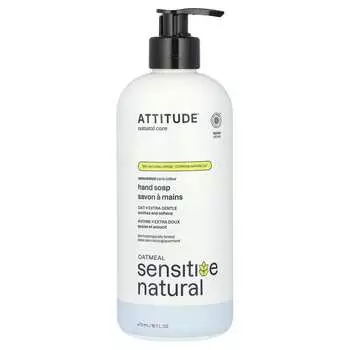 ATTITUDE, Oatmeal Sensitive Natural, Hand Soap, Unscented, 16 fl oz (473 ml)
