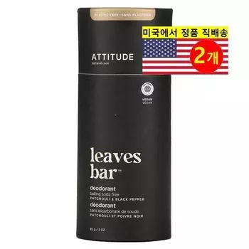 ATTITUDE Reeves Bar Deodorant Patchouli Black Pepper Fragrance, 2 pieces