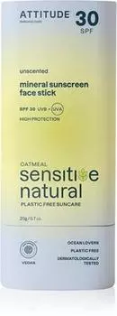 Attitude Sensitive Natural Face Stick crme solaire minrale en stick TU прозрачный