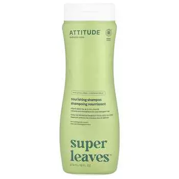 ATTITUDE, Super Leaves™, питательный шампунь, масло виноградных косточек и листья оливы, 16 унций (473 мл)