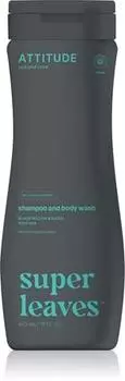 Attitude Super Leaves Scalp Care Черная ива и осина гель для душа и шампунь 2 в 1 для мужчин TU прозрачный
