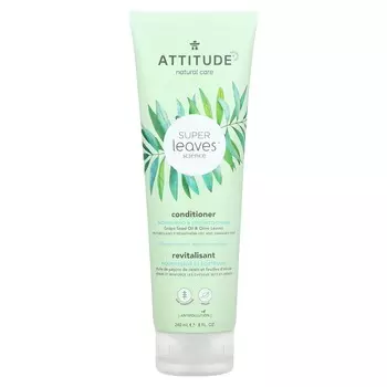 ATTITUDE, Super Leaves Science, натуральный кондиционер, питание и укрепление, масло виноградных косточек и оливковый лист, 8 унций (240 мл)