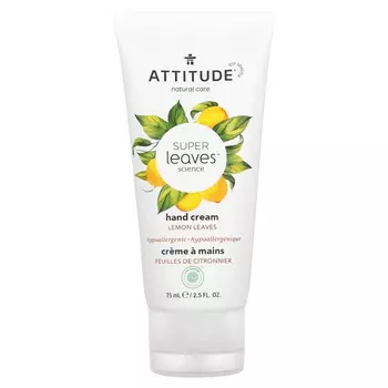 ATTITUDE, Super Liv Science, крем для рук, лимонный лист, 2,5 жидких унции (75 мл)