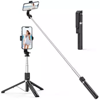 ATUMTEK Selfie Long Type с общей высотой компактного штатива для совместимого со смартфоном Bluetooth беспроводного дистанционного управления Android iPhone Selfie