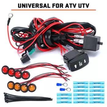 ATV UTV LED Turn Signal Light Kit Switch Relay Harness For Polaris Can Am Honda