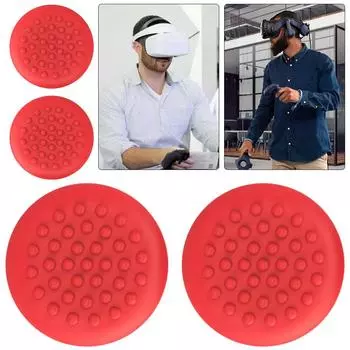 AU 2Pairs Силиконовые колпачки для джойстиков для Meta Quest 3(красный)