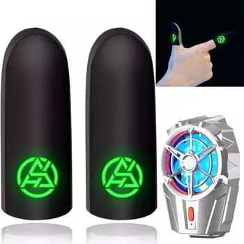 AU 2шт. Чехол на палец, нескользящий, светящийся, перчатки для игрового контроллера PUBG Mob