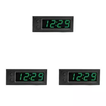 AU 3 в 1 автомобильный термометр вольтметр 12 В цифровые часы тестер напряжения (зеленый)