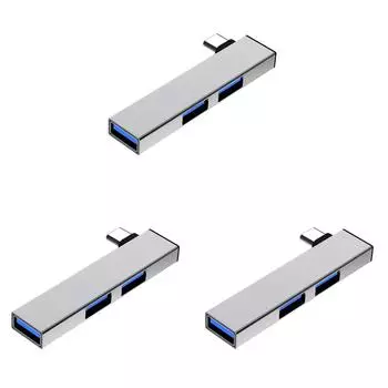 AU 3 в 1 USB HUB Type C HUB OTG док-станция расширения для ПК ноутбука(Серебряный TypeC до 3U