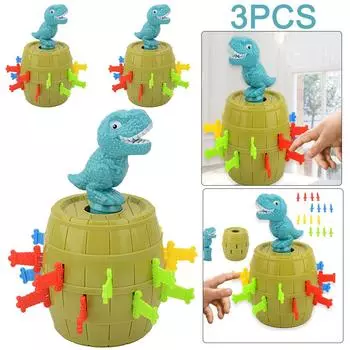 AU 3Pcs Funny Tricky Dinosaur Bucket Pop-Up Dinosaur Toy Настольная игра Entertainmentmen