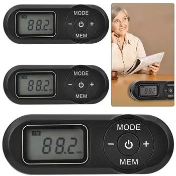 AU 3Pcs LCD Digital Display Mini Pocket Radio Retro Rechargeable FM Player Recei