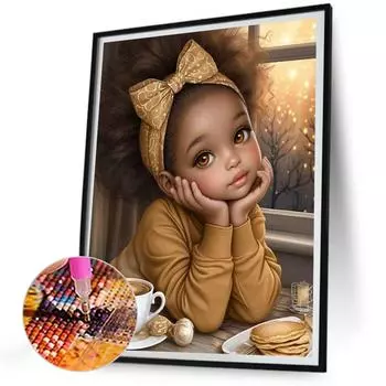 AU 5D DIY Полный Круглый Дрель Алмазная Картина Девочка Набор Домашний Декор Искусство Ремесло 30x40c