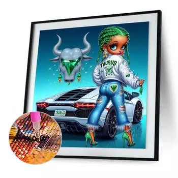 AU 5D DIY Полный Круглый Дрель Алмазная Картина Девочка Набор Домашний Декор Искусство Ремесло 30x30c