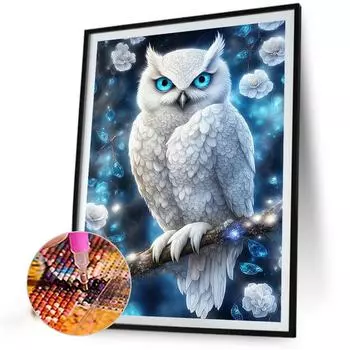 AU 5D DIY Полный Круглый Дрель Частичный AB Алмазная Картина Сова Набор Художественный Декор 45x60см