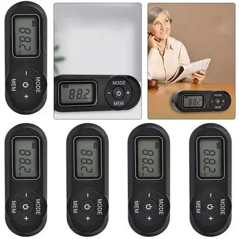 AU 5Pcs ЖК-цифровой дисплей мини карманный радиоприемник ретро перезаряжаемый FM-плеер приемник