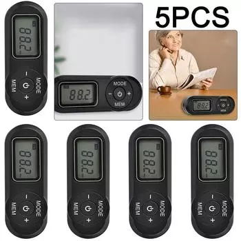 AU 5Pcs ЖК-цифровой дисплей мини карманный радиоприемник ретро перезаряжаемый FM-плеер приемник