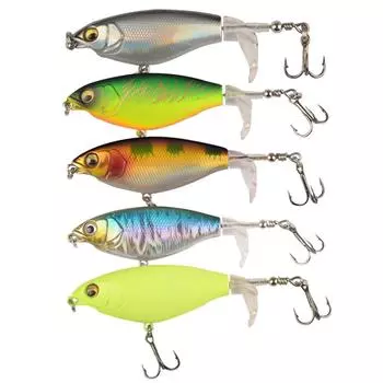AU 6 см 6 г Поддельные приманки для верхней воды Crankbait Искусственная рыболовная приманка с вращающейся та белый