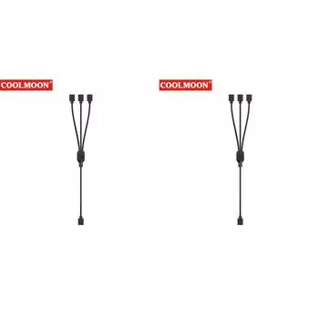 AU ARGB Chassis Fan Splitter 30cm 1 To 2/3/4 for PC Light Strip Fans (Black 1 to