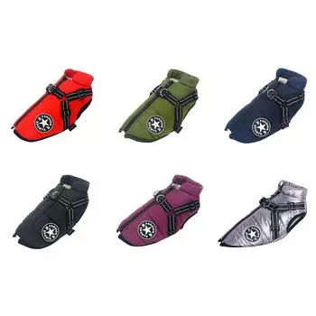 AU Двуногая куртка для собак, удобная, с застежкой-молнией, можно стирать, для домашнего животного, декоративная зимняя одежда L красный